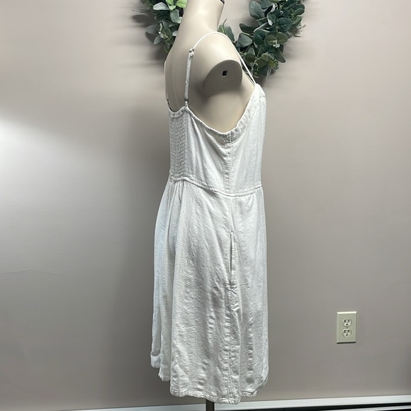 Universal Thread Button Front White Textured Linen Blend Sundress Pockets XL - Picture 6 of 16